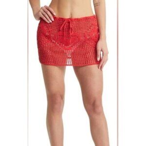 MEMORIAL DAY Women's Red Swim/Cover Up Handmade Skirt 3